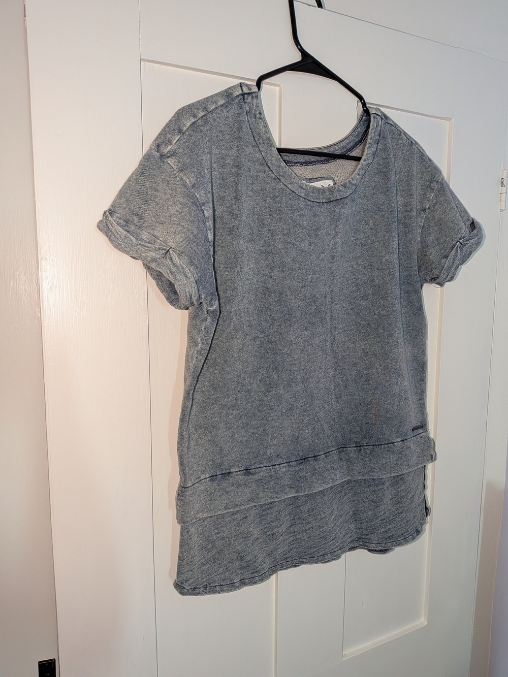 Marc New York Washed Gray Short Sleeve Layered Tee